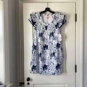 Persifor Clare Tigerlily Dress in Maritime Blue and White, Size M, NWT